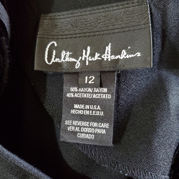 VTG Anthony Mark Hawkins Black Shift Midi Dress - Picture 10 of 12